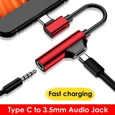 Type C to and Charger 2in1 Headphone AUX Audio Jack