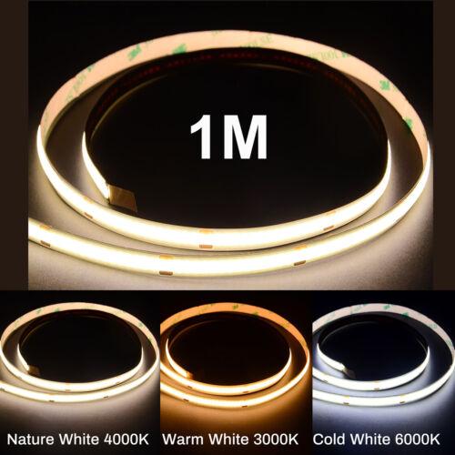 Cob Led Strip Lights 12V 1M2M3M4M5M10M Led Light For Room Bedroom Kitchen Ramada - Picture 2 of 19