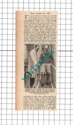 Queen Mary's Hospital Roehampton künstliche Gliedmaßen - 1941 Nachrichtenausschnitt