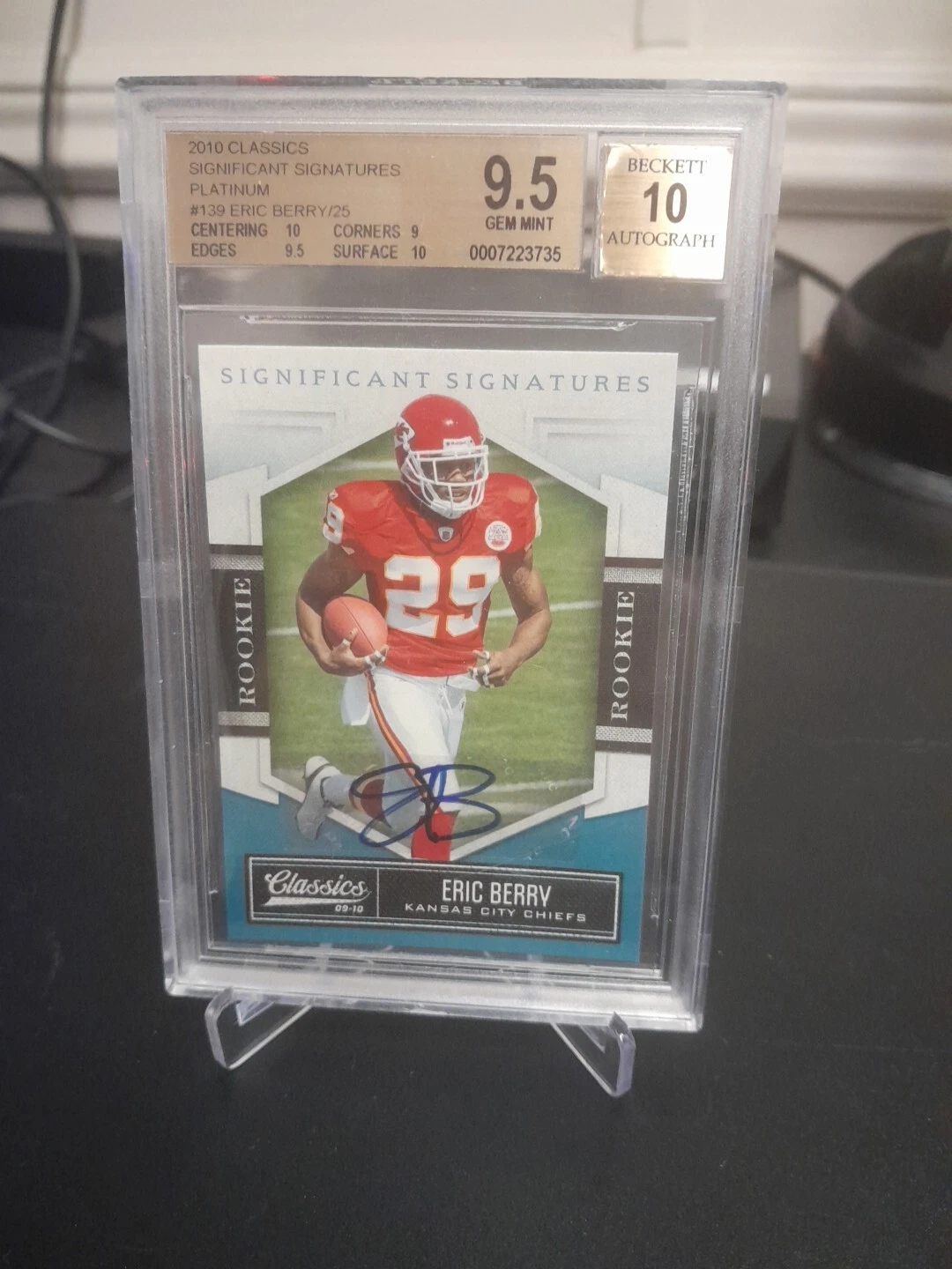 Eric Berry Panini Classics #139 Significant Signatures-Gold