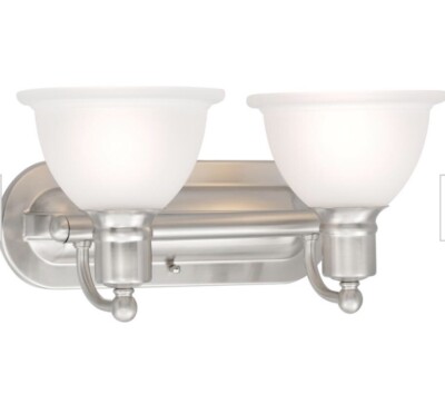 Progress Lighting P3162-09 Madison 2-Light Brushed Nickel Bath Vanity Light