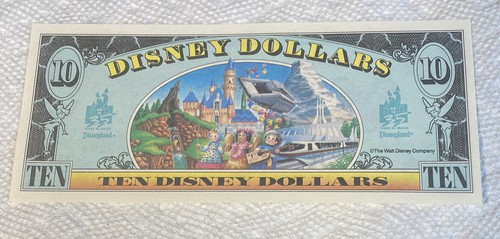 1990-D Block. $10 Disney Dollars. Minnie. Disney World. CU. - Picture 2 of 2