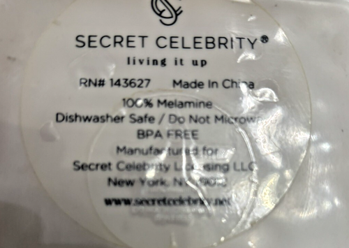 Secret Celebrity cream w/brown square soup/cereal/dessert bowls - 4 - melamine - Picture 4 of 4