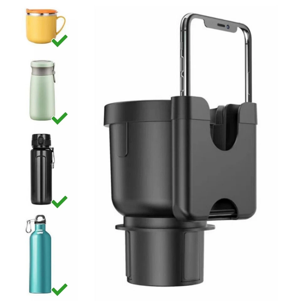 2 в 1 автомобильные большие бутылки для воды кружки держатель чашки расширитель адаптер органайзер для телефона - Изображение 2 из 4