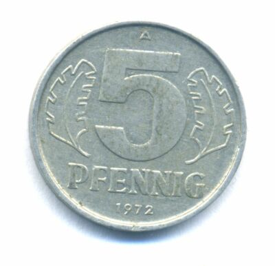Germany GDR 5 pfennig 1972 A East Germany DDR Combined Shipping