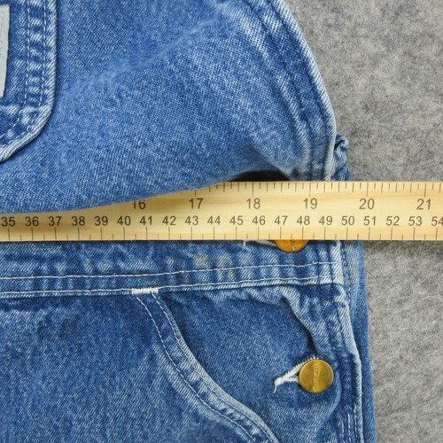 VTG Carhartt Jeans Mens 39x32 Blue Bib Overalls Workwear Denim Bibs Distressed - Picture 12 of 23