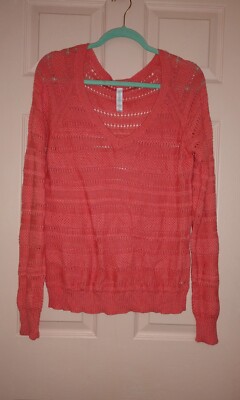 aeropostale Fuchsia XL Cotton - Polyester Long Sleeve Knitted Blouse