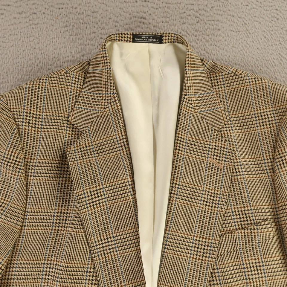 Chaqueta Woolrich XL Beige Príncipe de Gales Cuadros Glen Blazer 100% Lana 44R DE COLECCIÓN Foto 2 de 4