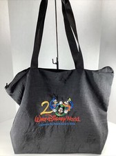 Walt Disney World Parks Authentic Nylon Tote Bag Handbag Black 15.5x14x5.5