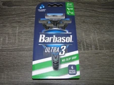 Barbasol Razor Shaver Disposable Premium Ultra 3 Comfort Pivot 3 Head 4 Razors!!