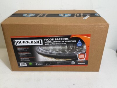 Quick Dam QD610-8 Water Activated Flood Barrier, 8 Pack, Black, 80 Foot