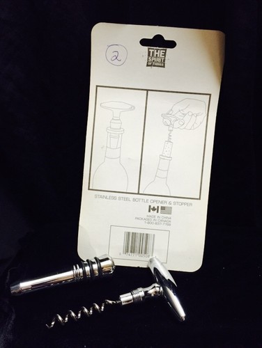 BOTTLE STOPPER & OPENER-BAR, WINE, & LIQUOR UTENSELS-Italy- MAN CAVE-BRAND NEW!! - Picture 2 of 3