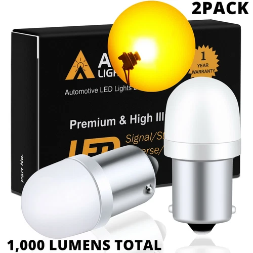 5008 LED Amber Yellow Front Turn Signal Light Bulbs for Motorcycle ATVs Scooters