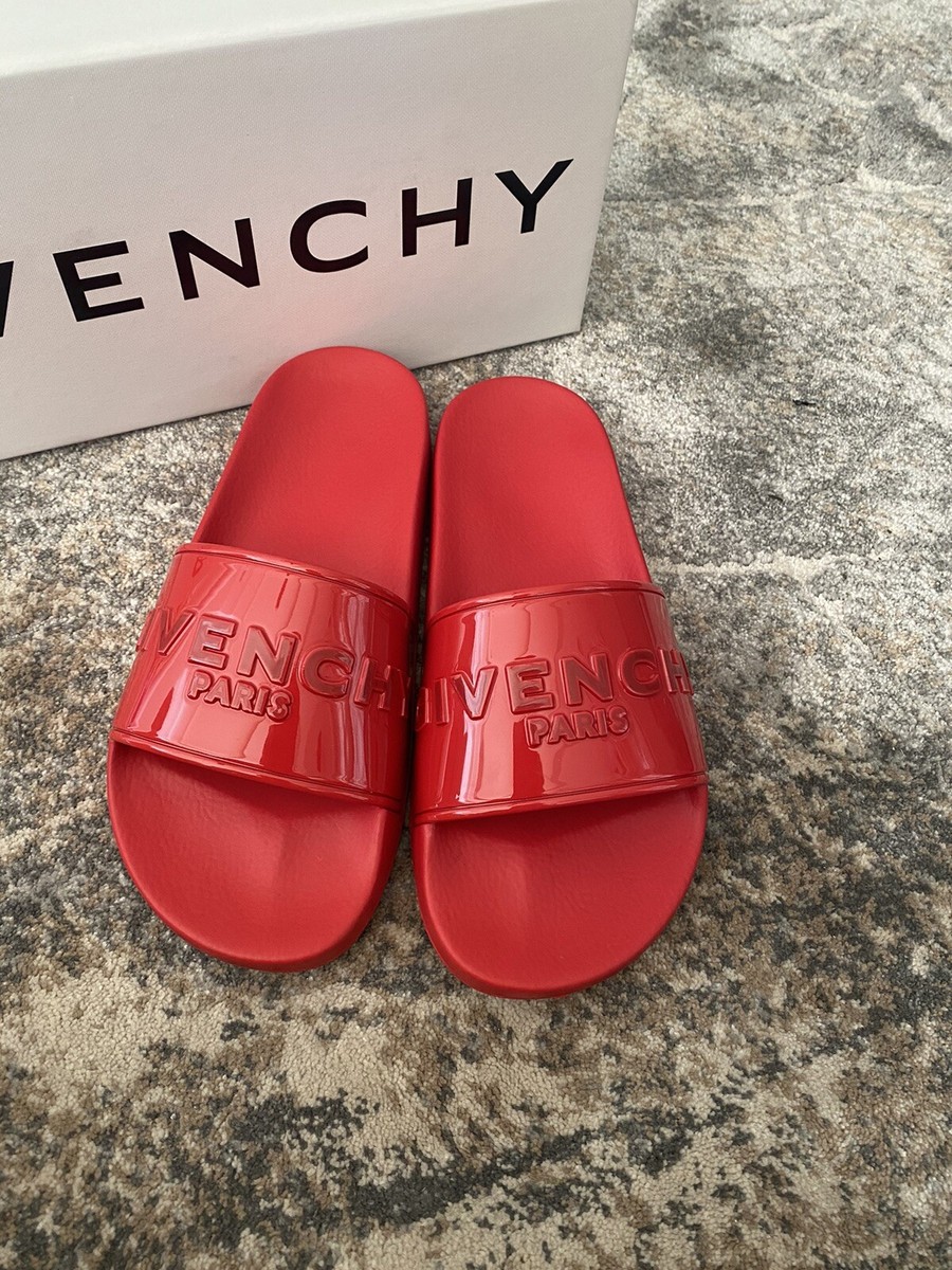givenchy サンダル　38 Givenchy 4G Logo Flat Leather Slide Sandals FR 38/ US 7.5