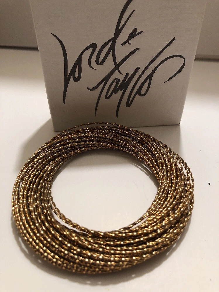 Lord And Taylor Gold Slink Multi Bangle Bracelet Gold Tone eBay