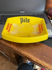 interesting vintage yellow pils holsten hamburg cigarette tray