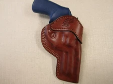 Fits Ruger LCRX 3" formed BROWN leather Owb belt holster,  Braids Holster