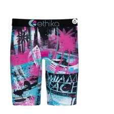 Ethika Mens Boxer Brief | Spraycation 305, Boys size Small, Blue/pink, Miami NWT