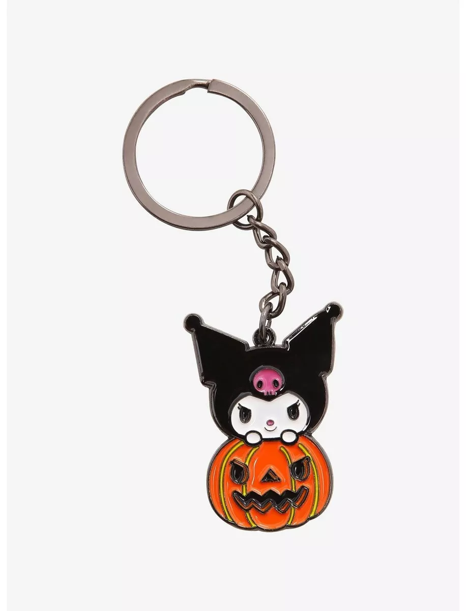 Sanrio Hello Kitty Kuromi Halloween Pumpkin Metal Enamel Keychain Anime NEW