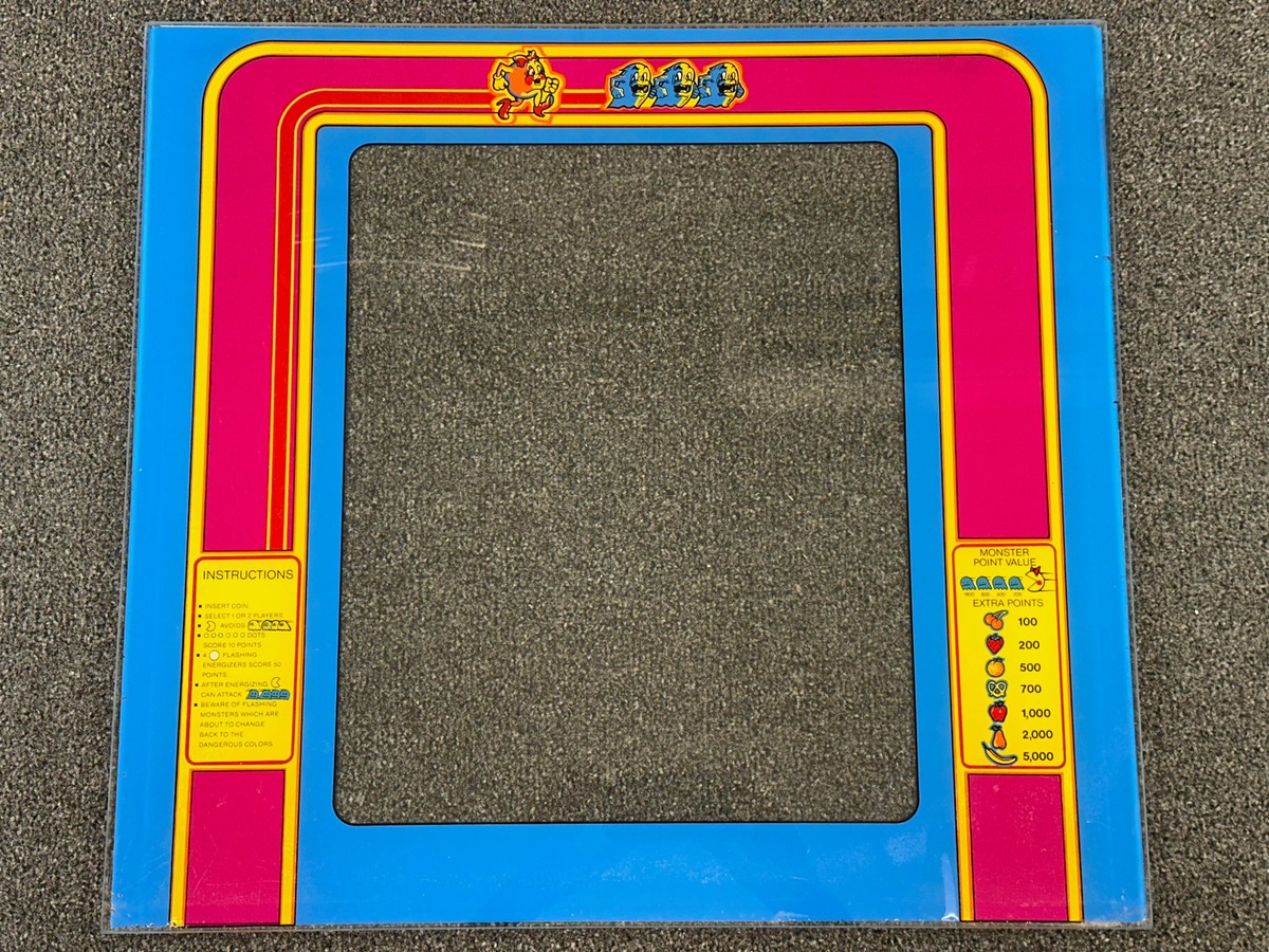 値下げ中　Pak-Pak  man Midway Ms. Pac-Man Pacman Arcade Video Game Bezel Silk Screened