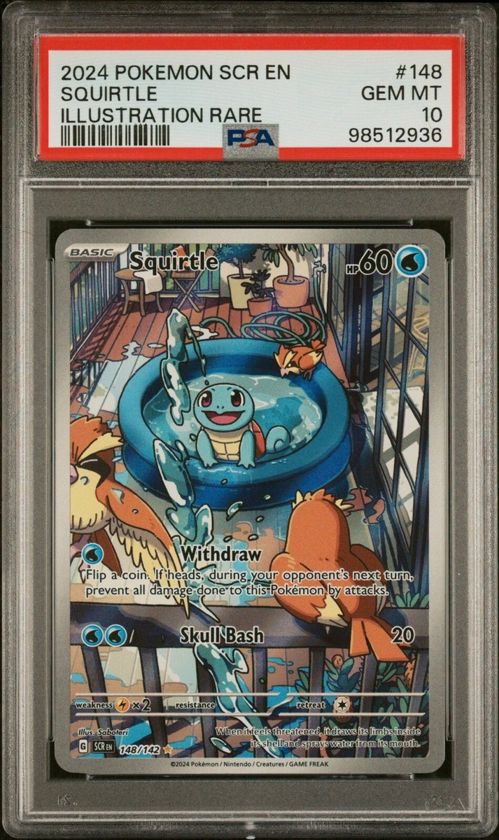PSA 10 GEM MINT Squirtle 148/142 AR Stellar Crown SCR PSA 10 GEM MINT Squirtle 148/142 AR Stellar Crown SCR