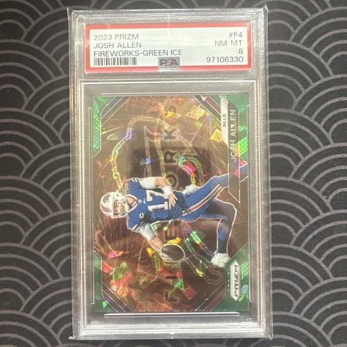 2023 Panini Prizm - Fireworks Green Ice Prizm #F-4 Josh Allen