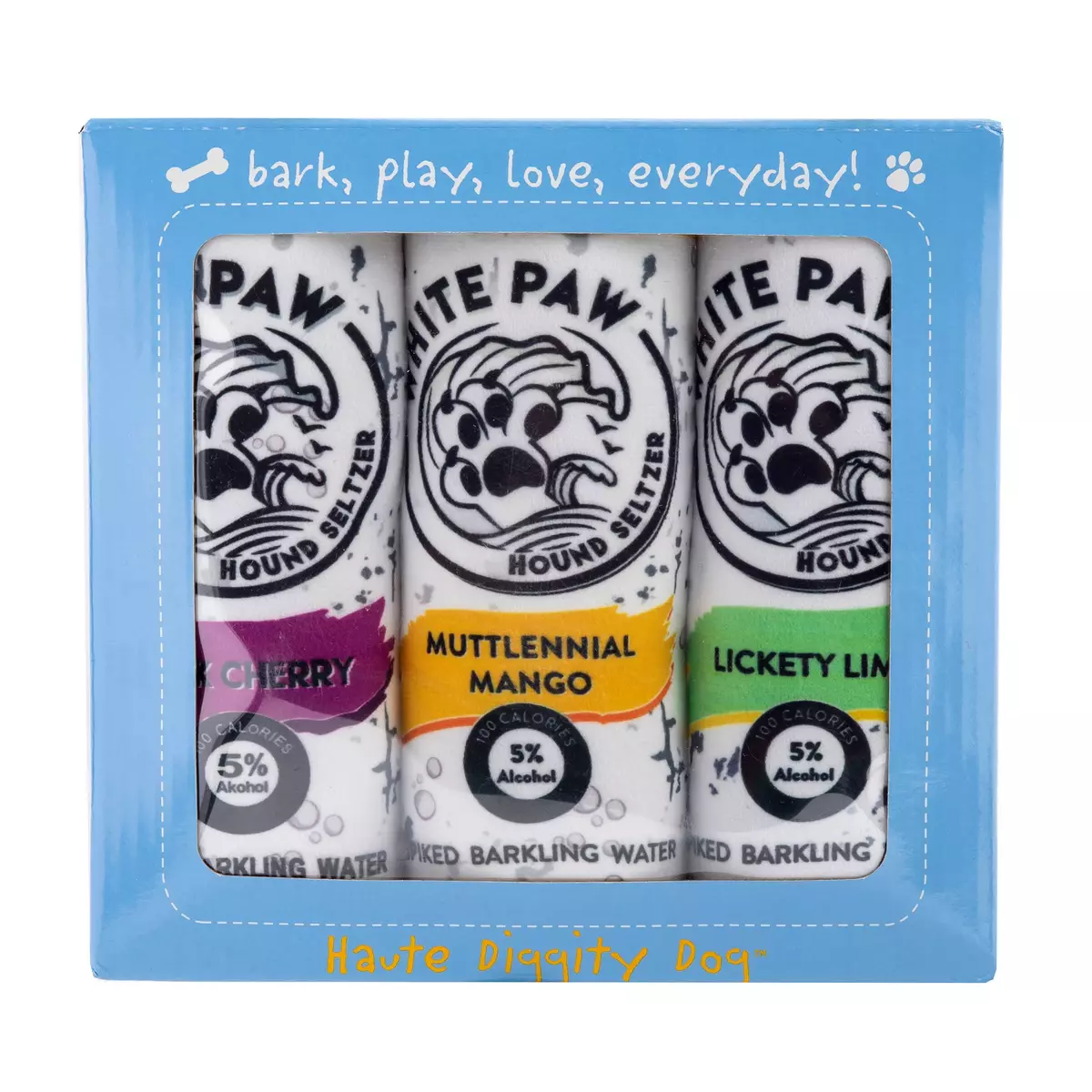 New White Paw Hound Seltzer 3 Pack Squeaky Dog Toy Makes Great Gift