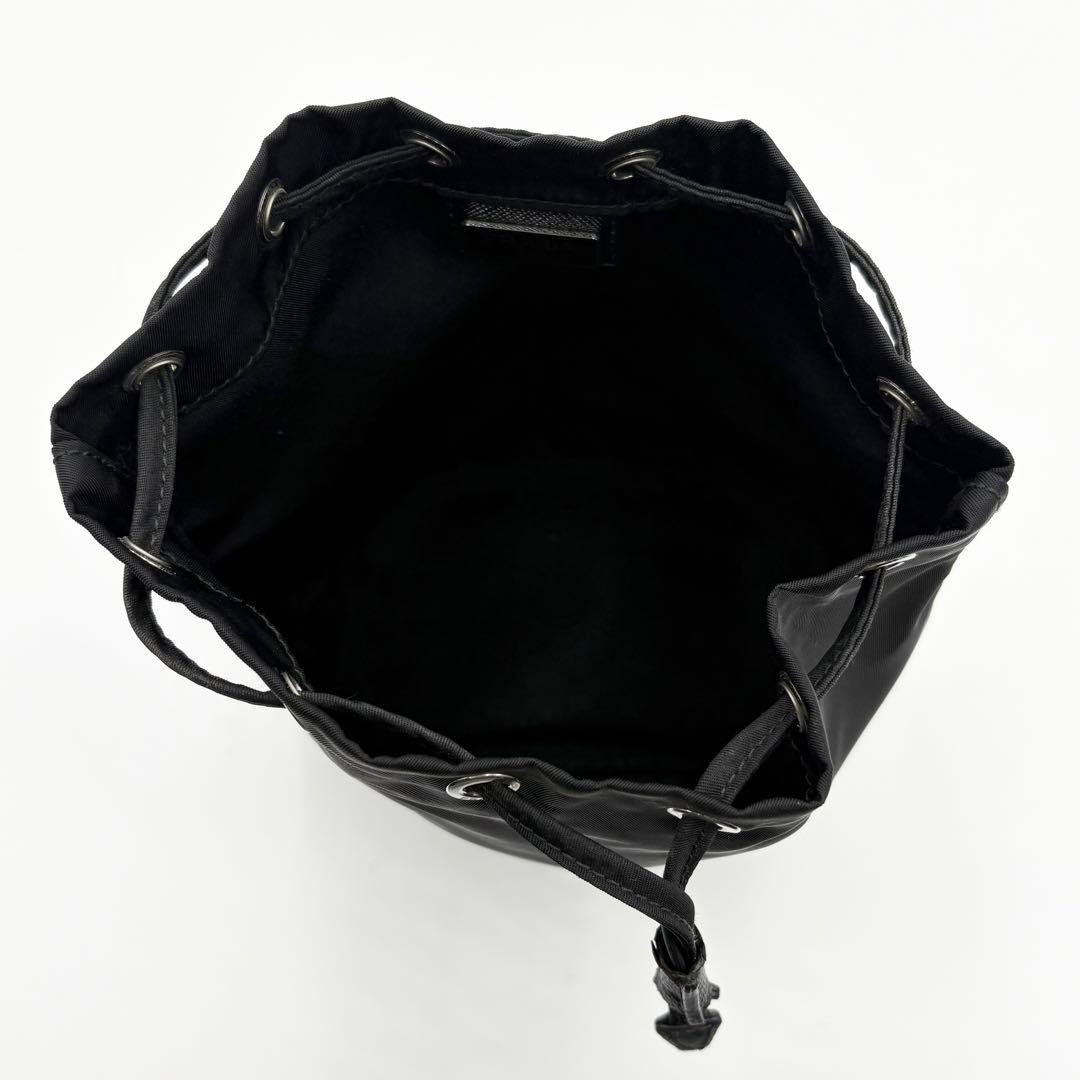 PRADA Drawstring Pouch Testate Triangle Logo Blac… - image 8
