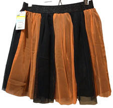 New Girls Cat  Jack Orange  Black Tutu Skirt Size Large Lined Halloween