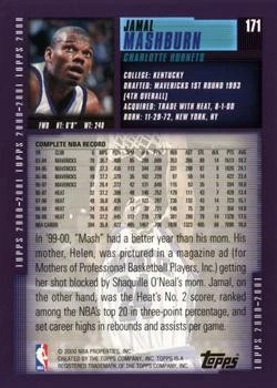 2000-01 Topps #171 Jamal Mashburn - Image 2 of 2
