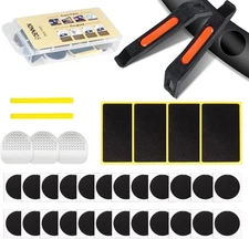 36 Pcs Lightweight Glueless Bike Tire Puncture Repair Patch Kit - with 24 Gluele