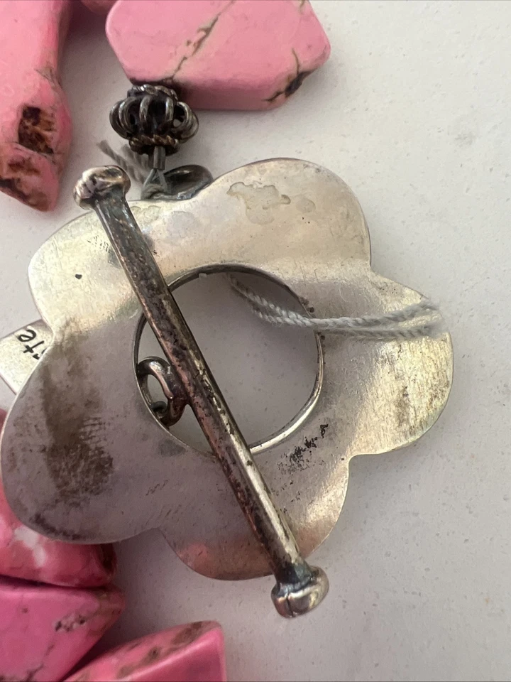 Окрашенный розовый бирюзовый ожерелье - ручной работы - Изображение 2 из 4