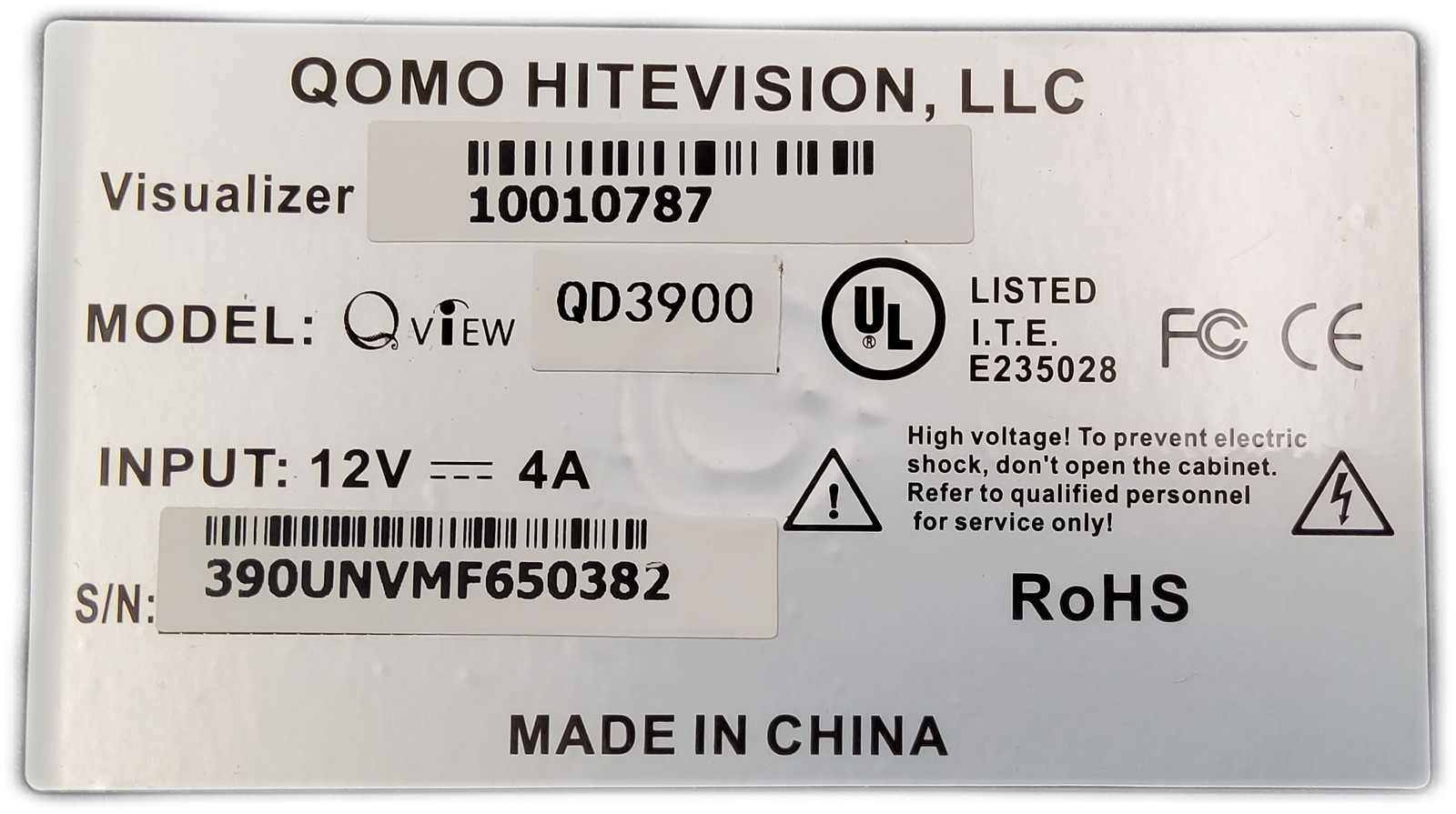 QOMO QVIEW QD3900 Video Presenter and Document Camera