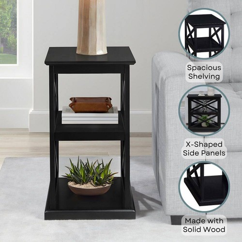 Convenience Concepts Coventry 14 in. W Black Rectangle Wood Chairside End Table - Picture 5 of 6