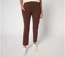 Denim  Co. Active Duo Stretch Slim Straight Ankle Pant Size XL Coffee