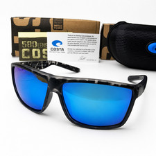 New In Box Costa Del Mar Polarized Blue Mirror Grey Tortoise Fishing Sunglasses