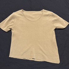 Dazy-Less Women Short Sleeve Top L Crop Stretch A34
