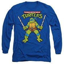 Tmnt Retro Leo Long Sleeve T-Shirt S-2XL, Royal