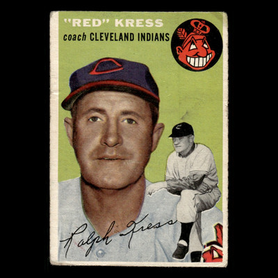 Red Kress #160 1954 Topps (minor wear) Cleveland Indians Baseball Card MLB VG