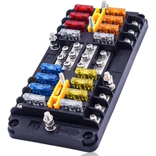 16 Way Fuse Block Blade Fuse Box 12 Circuit Fuse Holder Fuse Block with Negat...