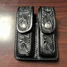 Rowe’s Leather Hope, AR Black Floral - Double Mag Pouch