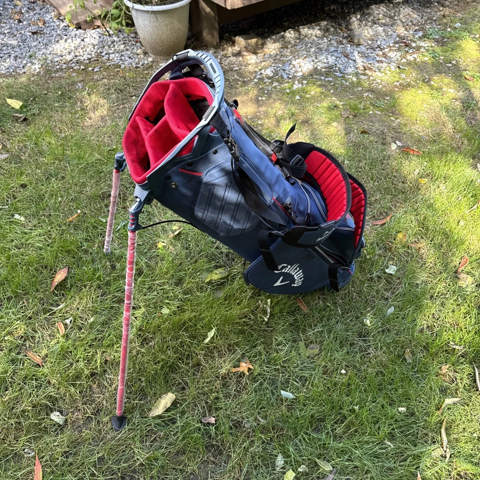 Bolsa de golf Callaway Fairway C negra con soporte superior de 4 vías azul/rojo - LEER Foto 3 de 4