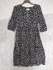 Hush UK 12 Midi Tiered Prairie Peasant Dress Blue Daisy Dandelion Floral Boho