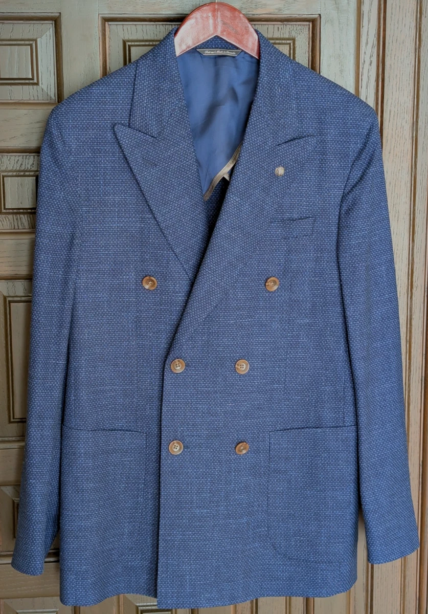 Linen Blue Double-Breasted Suits & Blazers for Men for sale | eBay