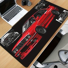40 90cm Red Sports Car Gaming Mouse Pad - Durable Rubber Desk Mat with Non-Slip