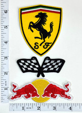 Embroidered 3-Patch Set - Iron-on - Racing - F1 - Ferrari - IndyCar - Red Bull