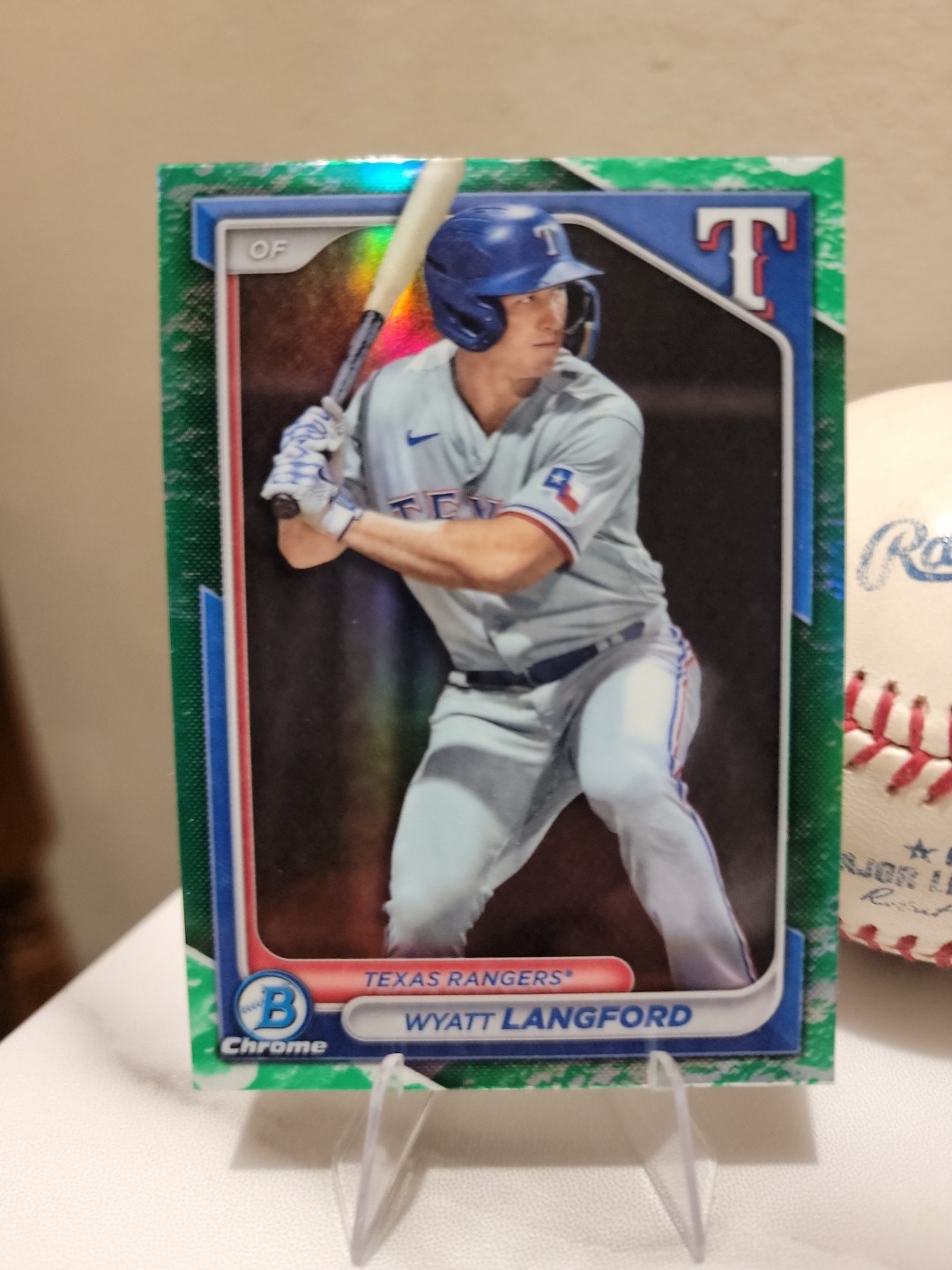 2024 Bowman - Chrome Prospects Wyatt Langford #BCP-64 Lunar Glow Refractor (RC)