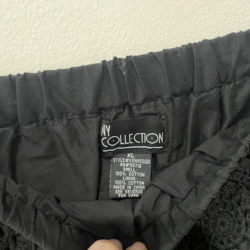 Falda Colección NY Para Mujer XL Negra Crochet Maxi Boho Gótico Festival de Brujas Foto 3 de 4