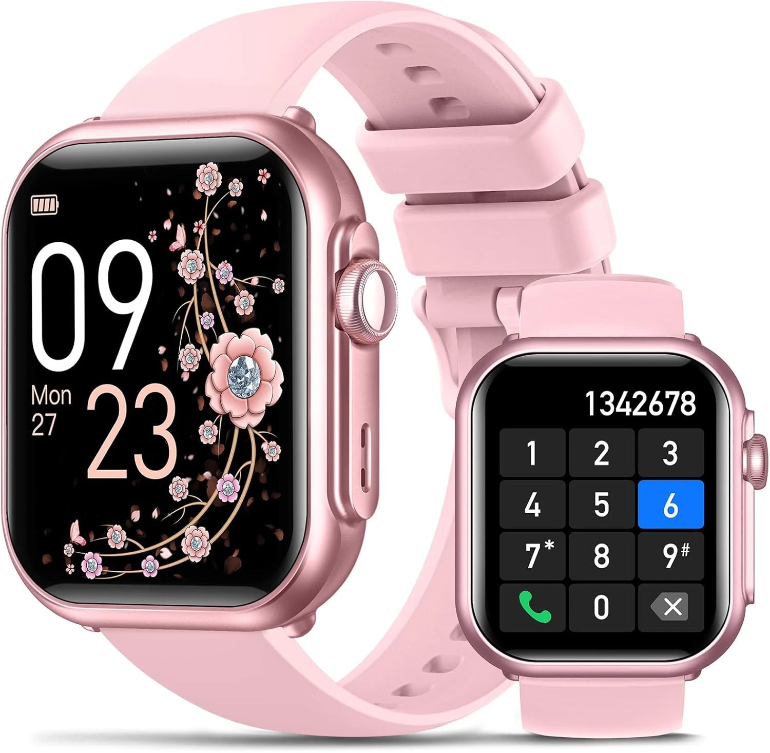Smart Watch Women with 1000mAh Battery Phone Function Wrist Watch for iPhone Samsung