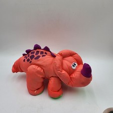 Fisher Price Puffalump Dinosaur Squeaker Sound Plush Orange Triceratops 1992